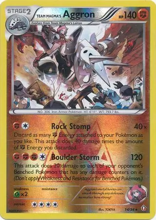 Team Magma's Aggron Reverse Holo 14 Normal