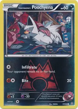 Team Magma's Poochyena Reverse Holo 17 Normal