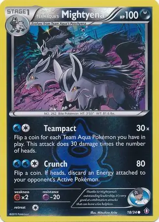 Team Aqua's Mightyena Reverse Holo 18 Normal