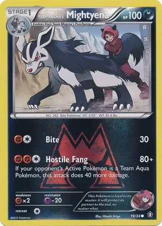 Team Magma's Mightyena Reverse Holo 19 Normal