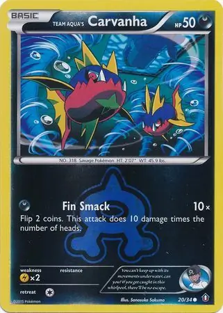 Team Aqua's Carvanha Reverse Holo 20 Normal
