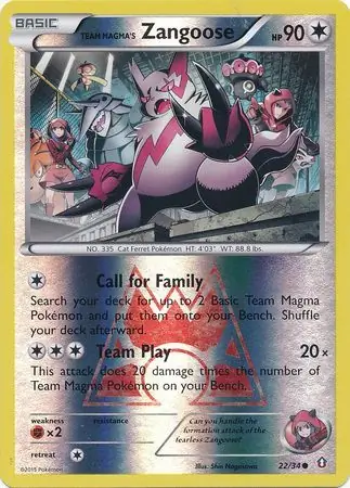 Team Magma's Zangoose Reverse Holo 22 Normal