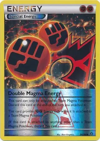 Double Magma Energy Reverse Holo 34 Normal
