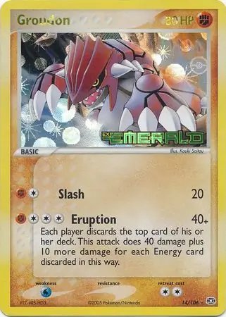 Groudon Reverse Holo 14 Normal
