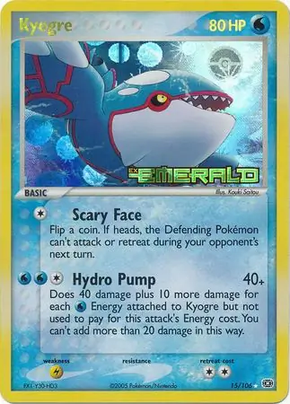 Kyogre Reverse Holo 15 Normal