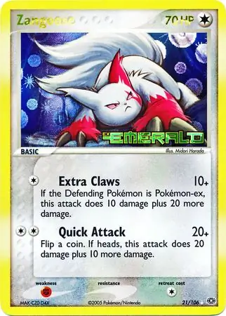 Zangoose Reverse Holo 21 Normal