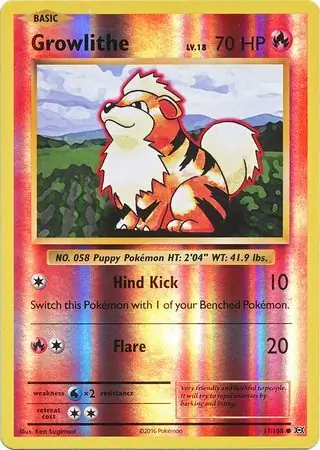 Growlithe Reverse Holo 17 Normal