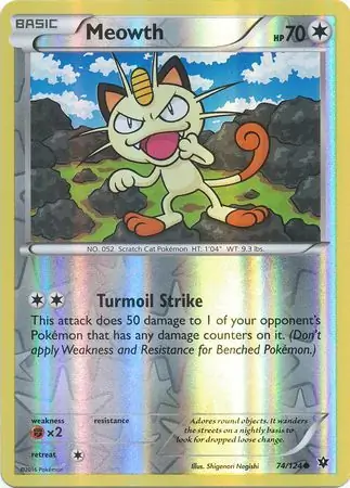 Meowth Reverse Holo 74 Normal