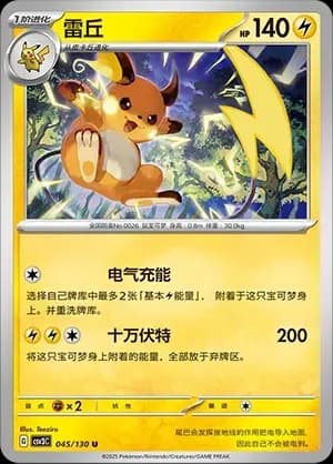 Raichu Masterball Holo 045