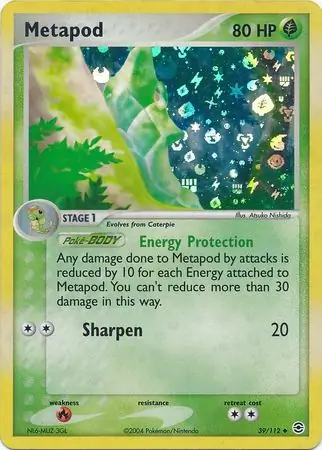 Metapod Reverse Holo 39 Normal