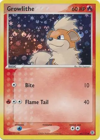 Growlithe Reverse Holo 64 Normal
