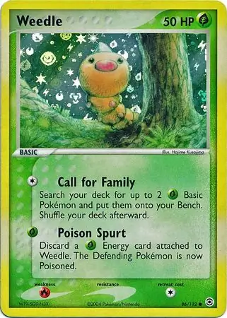 Weedle Reverse Holo 86 Normal