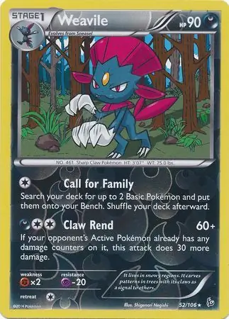 Weavile Reverse Holo 52 Normal