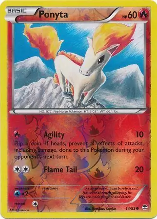Ponyta Reverse Holo 14 Normal
