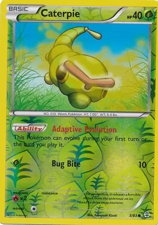 Caterpie Reverse Holo 3 Normal