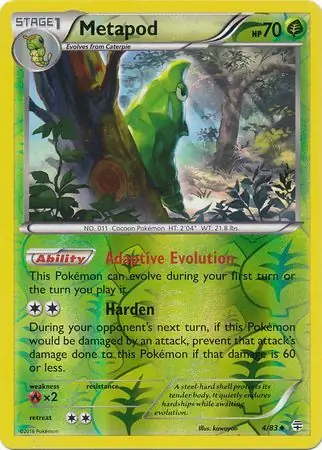 Metapod Reverse Holo 4 Normal