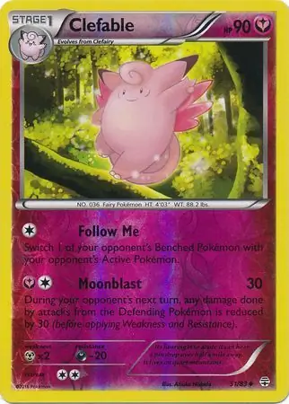 Clefable Reverse Holo 51 Normal