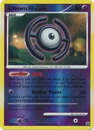 Unown H Reverse Holo 29 Normal