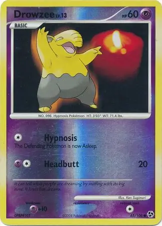 Drowzee Reverse Holo 65 Normal