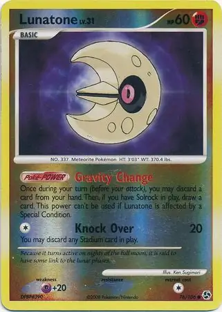 Lunatone Reverse Holo 76 Normal