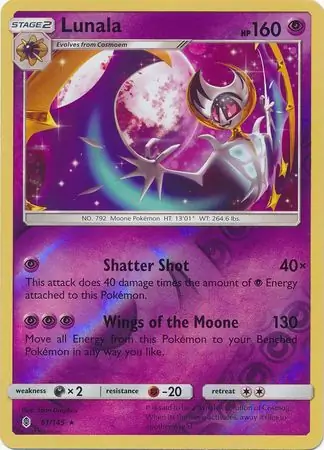 Lunala Reverse Holo 61 Normal