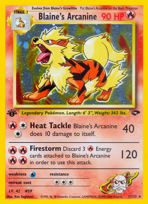 Blaine's Arcanine Holo 1
