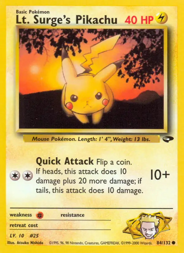 Lt. Surge's Pikachu 84 Normal