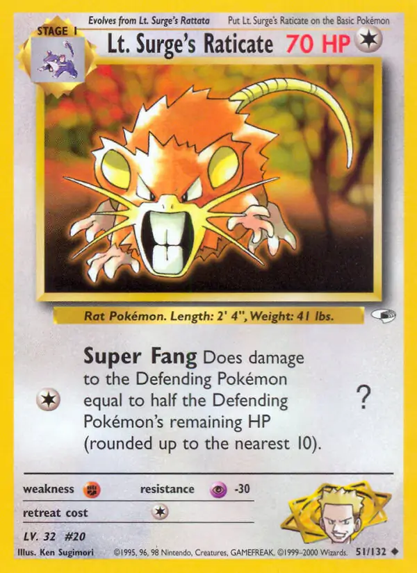 Lt. Surge's Raticate 51 Normal
