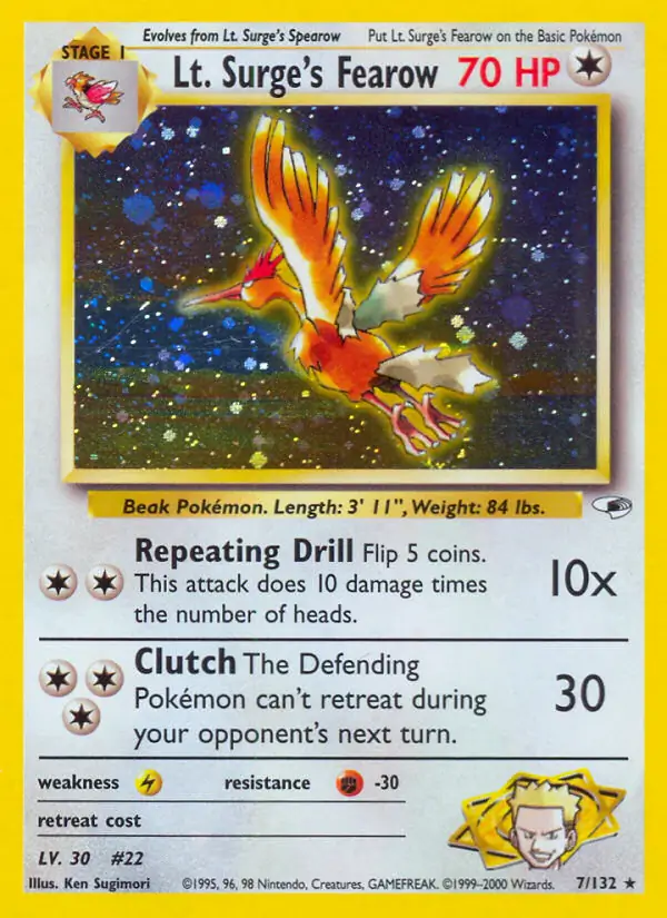 Lt. Surge's Fearow Holo 7