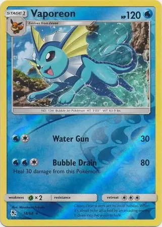 Vaporeon Reverse Holo 18 Normal