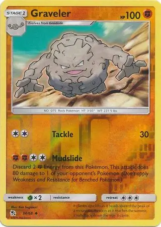 Graveler Reverse Holo 34 Normal