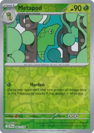 Metapod Reverse Holo 002