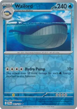 Wailord Reverse Holo 041
