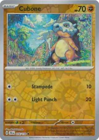 Cubone Reverse Holo 076