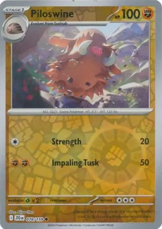 Piloswine Reverse Holo 078