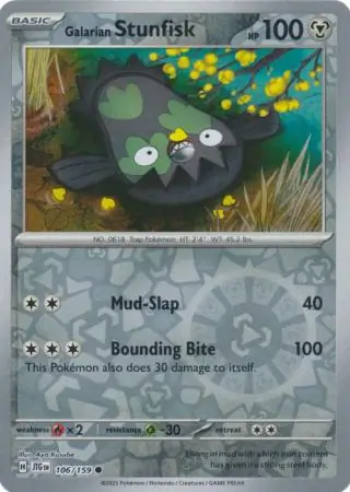 Galarian Stunfisk Reverse Holo 106