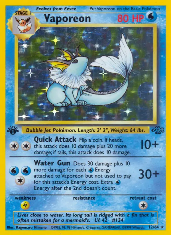 Vaporeon Holo 12
