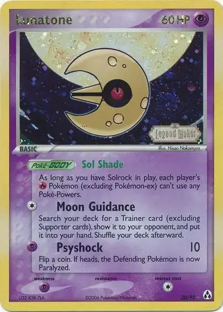 Lunatone Reverse Holo 20 Normal