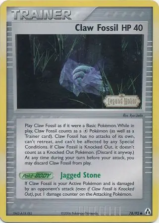 Claw Fossil Reverse Holo 78