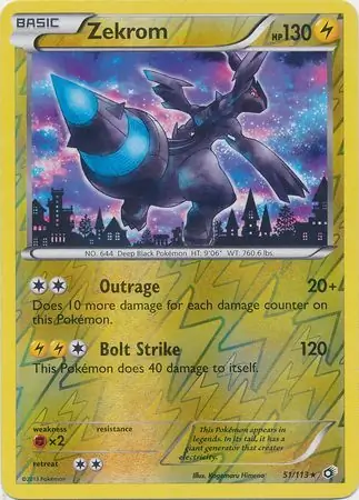 Zekrom Reverse Holo 51 Normal