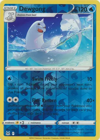 Dewgong Reverse Holo 034