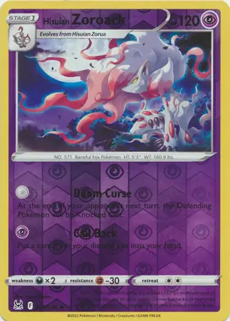 Hisuian Zoroark Reverse Holo 076