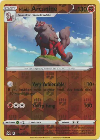 Hisuian Arcanine Reverse Holo 084 Normal