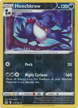 Honchkrow Reverse Holo 115 Normal