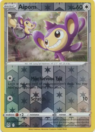 Aipom Reverse Holo 144 Normal