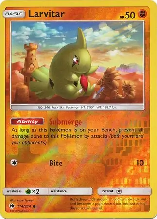 Larvitar Reverse Holo 114 Normal