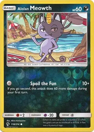 Alolan Meowth Reverse Holo 118 Normal