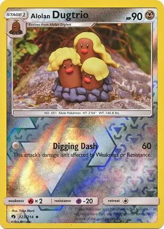Alolan Dugtrio Reverse Holo 123 Normal