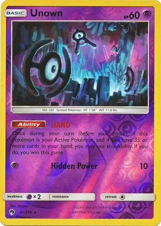 Unown Reverse Holo 91 Normal
