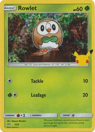 Rowlet Holo 7 Normal